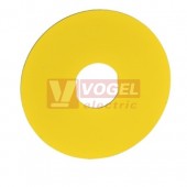 ZBY9530 Štítek kruhový 3D (NL), pr.60mm, žlutý, 2x symbol nouzového zastavení, nápis "NOOD STOP", pro hlavice otovr 22mm