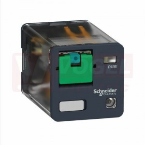 RUMC32BD Univerzální relé 3P pin, 10 A/24 V DC s LED s test. tl., bez ochranné diody, kontakty AgNi