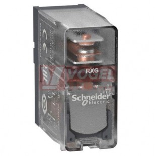 RXG25BD interface relé do patice, 2xCO přepínací kontakty, 5 A/24 V DC, průhledný kryt