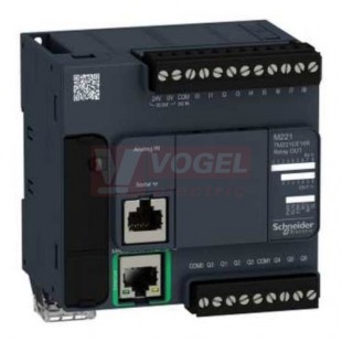 TM221CE16R PLC Modicon M221, 100-240VAC, 9DI, 7DQ (relé), 1x Ethernet, 1x Sériová linka, 1x miniUSB, slot SD - šroubové svorky
