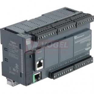 TM221CE40R PLC Modicon M221, 100-240VAC, 24DI, 16DQ (relé), 1x Ethernet, 1x Sériová linka, 1x miniUSB, slot SD - šroubové svorky