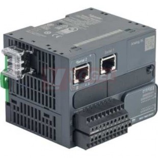 TM221M16T PLC Modicon M221, 24VDC, 8DI, 8DQ (poz.logika), 2x Sériová linka, 1x miniUSB, slot SD - šroubové svorky