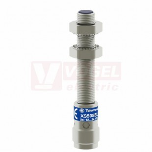 XS508BLPAM12 Indukční čidlo M8, nerez, Sn=1,5mm, 12…48VDC, délka těla 62mm, konektor M12/4pin, stíněný, PNP/NO, IP67