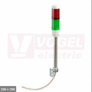XVMB2R5GSB Signální sloup, 24VAC/DC, žárovka LED, RU blikající, ZE trvalý svit, bez bzučáku, AL trubka, montáž vertikální, IP42