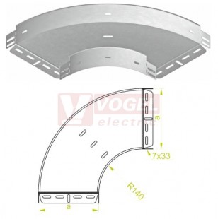 Koleno ploché 90° 300x 42 KKPJ300H42, plné, oblý roh, tl.1,0mm (140514)