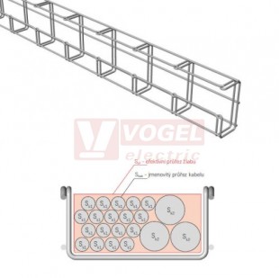 Žlab drátěný  50x100 MERKUR 2 50/100-G "GZ" galvanický zinek - vzdálenost podpěr cca 2,0m (ARK - 211310)