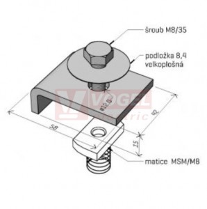 Příchytka k "I" profilu PIM "GZ" galvanický zinek, šroub M8x35, podložka M8 velkoplošná (ARK - 218960)