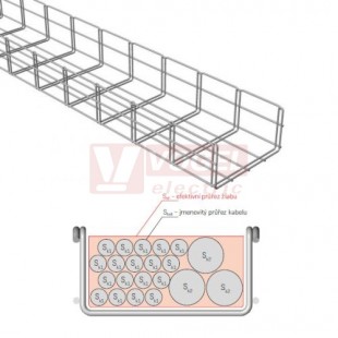 Žlab drátěný 200x100 MERKUR 2 200/100 "ŽZ" žárový zinek  - vzdálenost podpěr cca 1,6m (ARK - 221230)