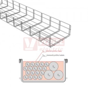 Žlab drátěný 250x100 MERKUR 2 250/100 "ŽZ" žárový zinek  - vzdálenost podpěr cca 1,5m (ARK - 221240)