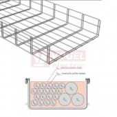 Žlab drátěný 400x100 MERKUR 2 400/100 "ŽZ" žárový zinek  - vzdálenost podpěr cca 1,3m (ARK - 221260)