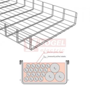 Žlab drátěný 500x100 MERKUR 2 500/100 "ŽZ" žárový zinek  - vzdálenost podpěr cca 1,2m (ARK - 221270)