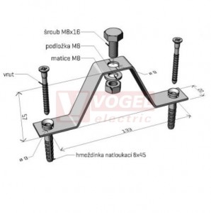 Držák DZM 14 "ŽZ" žárový zinek, pro instalaci do dvojitých podlah - M1 + M2 (ARK - 224140)