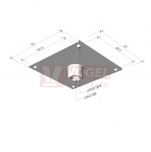 Držák DZM 2 "A2" nerez AISI 304L, pro stropní pro závitovou tyč M8 - M1 + M2 (ARK - 234020)