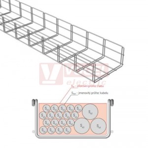 Žlab drátěný 200x100 MERKUR 2 200/100 "GZ" galvanický zinek - vzdálenost podpěr cca 1,6m (ARK - 211230)