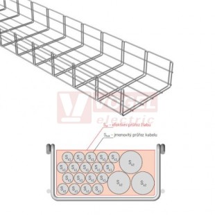 Žlab drátěný 250x100 MERKUR 2 250/100 "GZ"galvanický zinek  - vzdálenost podpěr cca 1,5m (ARK - 211240)