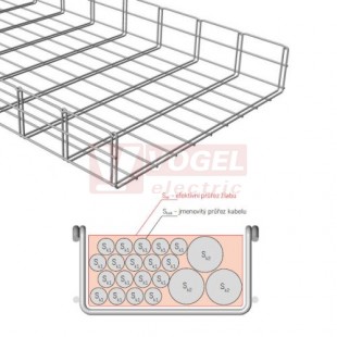 Žlab drátěný 500x100 MERKUR 2 500/100 "GZ" galvanický zinek - vzdálenost podpěr cca 1,2m (ARK - 211270)