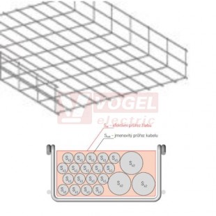 Žlab drátěný 500x100 MERKUR 1 500/100 "ŽZ" žárový zinek  - vzdálenost podpěr cca.1,2m (ARK - 10017)