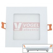 Svítidlo LED podhledové  9W 220-240V (Toro S9) čtvercové, bílé, 630lm, 2700K teplá bílá, úhel vyzař. 120°, živ. 50 000h, montážní otvor pr.108x108mm, rozměr 120x120x25mm, tělo hliník, barva bílá, diruzor plast opálový (412.001.33.0)