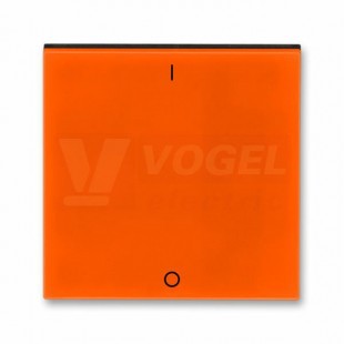 3559H-A00933 66 Kryt jednoduchý s potiskem a čirým průzorem (pro spínače řaz. 3S); oranžová/kouř. černá - Levit, Levit M
