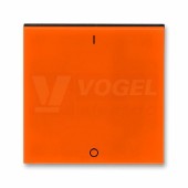3559H-A00933 66 Kryt jednoduchý s potiskem a čirým průzorem (pro spínače řaz. 3S); oranžová/kouř. černá - Levit, Levit M