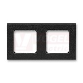3901H-A05020 63 Rámeček dvojnásobný, pro vodorovnou i svislou montáž; onyx/kouřová černá - Levit, Levit M