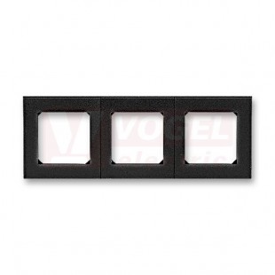 3901H-A05030 63 Rámeček trojnásobný, pro vodorovnou i svislou montáž; onyx/kouřová černá - Levit, Levit M