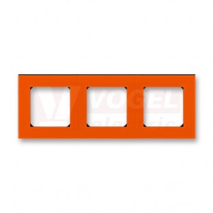 3901H-A05030 66 Rámeček trojnásobný, pro vodorovnou i svislou montáž; oranžová/kouř. černáv - Levit, Levit M