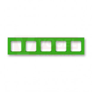 3901H-A05050 67 Rámeček pětinásobný, pro vodorovnou i svislou montáž; zelená/kouř. černá - Levit, Levit M
