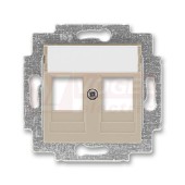 5014H-A01018 18 Kryt zásuvky komunikační přímé (2x), s kovovým upevňovacím třmenem; macchiato - Levit, Levit M