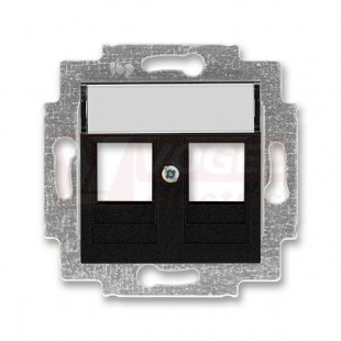 5014H-A01018 63 Kryt zásuvky komunikační přímé (2x), s kovovým upevňovacím třmenem; onyx - Levit, Levit M