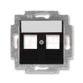 5014H-A01018 63 Kryt zásuvky komunikační přímé (2x), s kovovým upevňovacím třmenem; onyx - Levit, Levit M