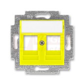 5014H-A01018 64 Kryt zásuvky komunikační přímé (2x), s kovovým upevňovacím třmenem; žlutá - Levit, Levit M