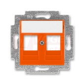5014H-A01018 66 Kryt zásuvky komunikační přímé (2x), s kovovým upevňovacím třmenem; oranžová - Levit, Levit M