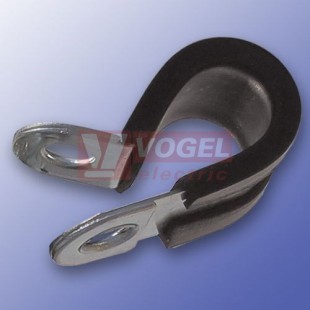 OFX-12-6-R-W4 fixační příchytka OYSTER FIX, š.12mm, s gumovou vložkou EDPM, Ø 6 mm, otvor pro šroub: Ø 5,3 mm, -40° až 120°C, nerez (W4)