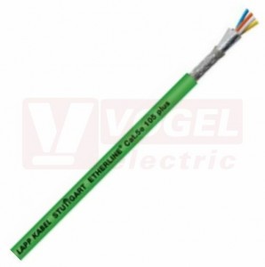 ETHERLINE CAT.5e 105 plus 2x2xAWG22/7 kabel pro průmysl.Ethernet cat.5, flexibilní použití, PROFINET typ B, zelený (RAL6018), vnější plášť z PE, stíněný CU opletem a AL kašírovanou plast.folií  (2170636)