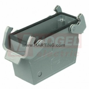 19300240737 Han B kryt konektoru, vel.24B, 2-třm., spojkový, horní vstup, vysoké provedení, Han-Easy Lock, M32, RAL7037