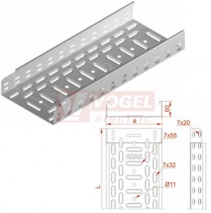 Žlab perf šxv 100x 60 KGOJ100H60/3 š100xv 60mm, š100xv60mm, tl.1,0mm (160816)