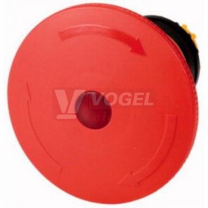 M22-PVLT60P Ovládací hlavice nouzového zastavení, otočná, prosvětlená, červená, 60mm (121461)