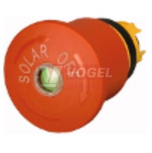 M22-SOL-PVT45P-MPIQ Ovládací hlavice nouzového zastavení, otočná, s mech. signalizací stavu, s laser. popisem SOLAR (150673)