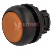 M22S-DRL-A Ovládací hlavice tlačítka, prosvětlené, zapuštěné, s aretací, kroužek černý, jantarová (167432)