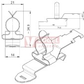 SFZ/SKL 12-16 stínící spona s úzkou patkou na DIN-lištu, s držákem pro vázací pásek pro odlehčení v tahu (36870)