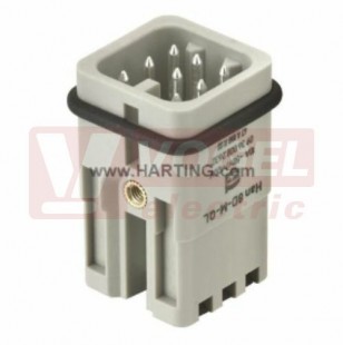 09360082632 Han 8D konektor 8pin, V, 10A/50V, vel.3A, svorky Quick Lock (pro laněné vodiče bez použití dutinky), 22 - 16 AWG, 0,25-1,5mm2, stříbrný
