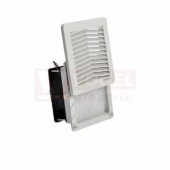 FF12D24UN ventilátor rozváděčový s mřížkou a filtrem, 24VDC, otvor 125x125mm, rozměr 150x150mm, IP54, 47m3/h, RAL7035