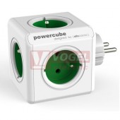 PowerCube ORIGINAL, 2100/FRORPC  rozbočovací zásuvka 5x kulatá 230VAC, pevní vidlice, bílo/zelená