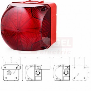 QDS - LED stále svítící/blikající, velikost 1, 230/240VAC, červená (874162313)