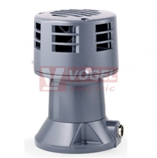 SE1 - Motorová siréna, vydává pronikavý zvuk, 230 VAC/VDC, 112dB, frekvence 800Hz, výkon 37kW, provoz max 15 min, IP22/IP44 s krytem, prov.teplota -10 až +40°C (593004413)