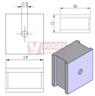 QT  3 průchodková vložka 3-4mm, šedá (42503)