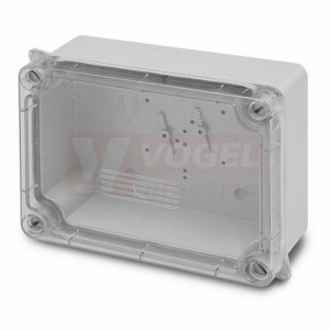 Krabice AcquaBox 3042 IP55 povrchová/průhl.víko, v163xš121xh73mm, hladké boky, barva šedá, materiál ABS