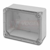 Krabice AcquaBox 3043 IP55 povrchová/průhl.víko na šrouby, v170xš140xh90mm, hladké boky, barva šedá, materiál ABS