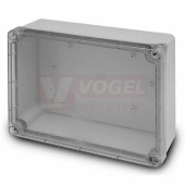 Krabice AcquaBox 3044 IP55 povrchová/průhl.víko na šrouby, v235xš182xh95mm, hladké boky, barva šedá, IK08, materiál ABS